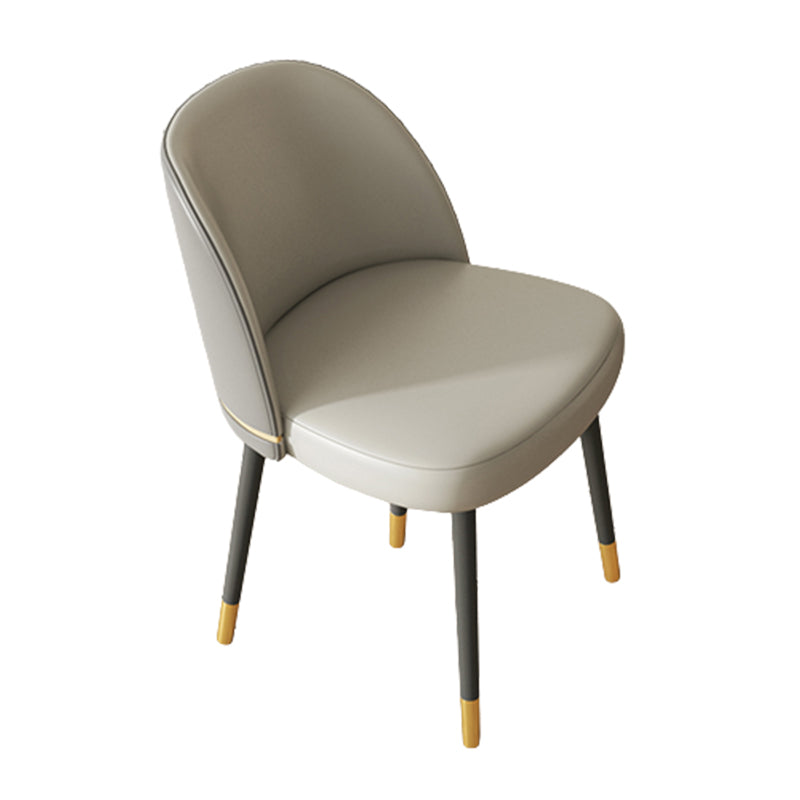 Glam Armless Dining Chairs Faux Leather Home Dining Side Chair