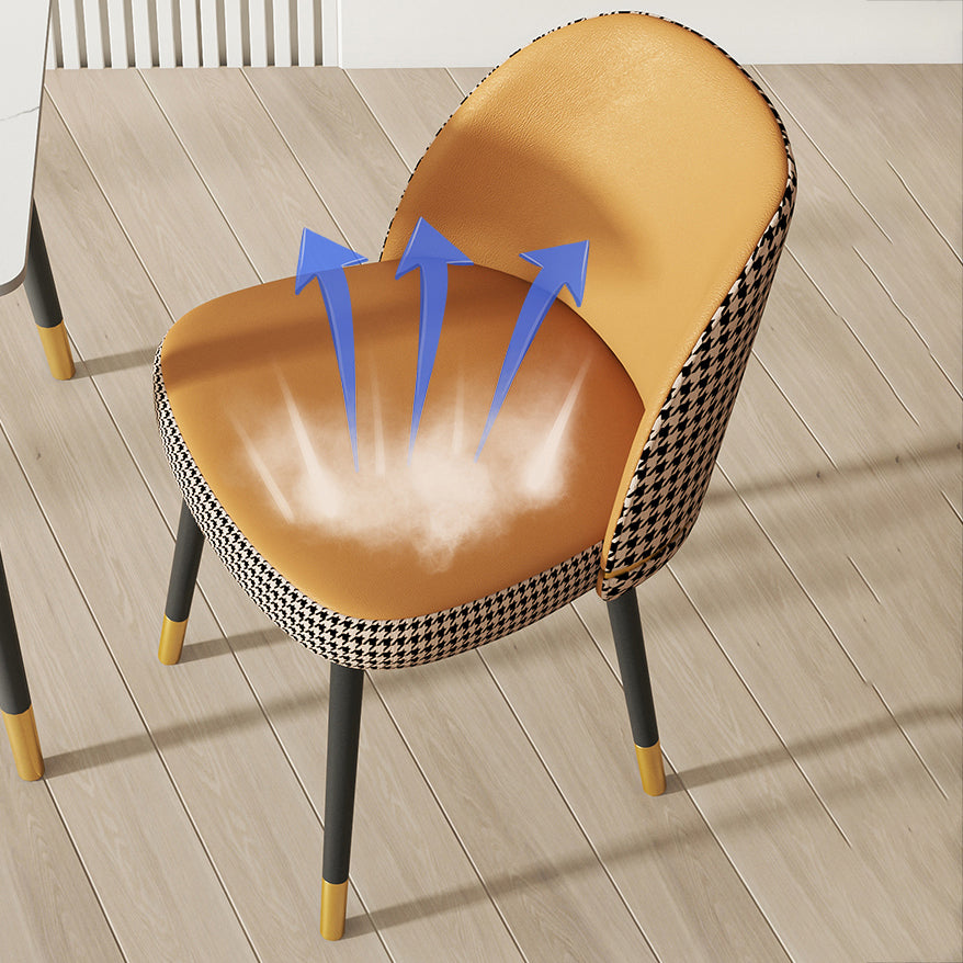 Glam Armless Dining Chairs Faux Leather Home Dining Side Chair