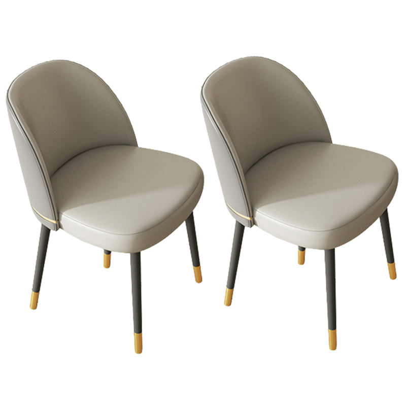 Glam Armless Dining Chairs Faux Leather Home Dining Side Chair