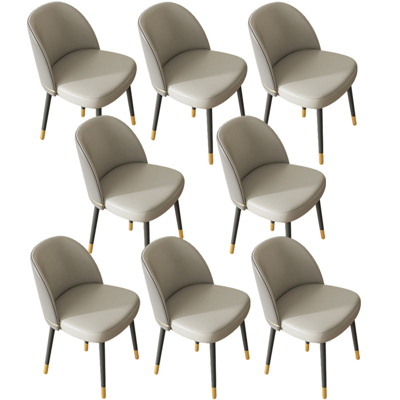 Glam Armless Dining Chairs Faux Leather Home Dining Side Chair