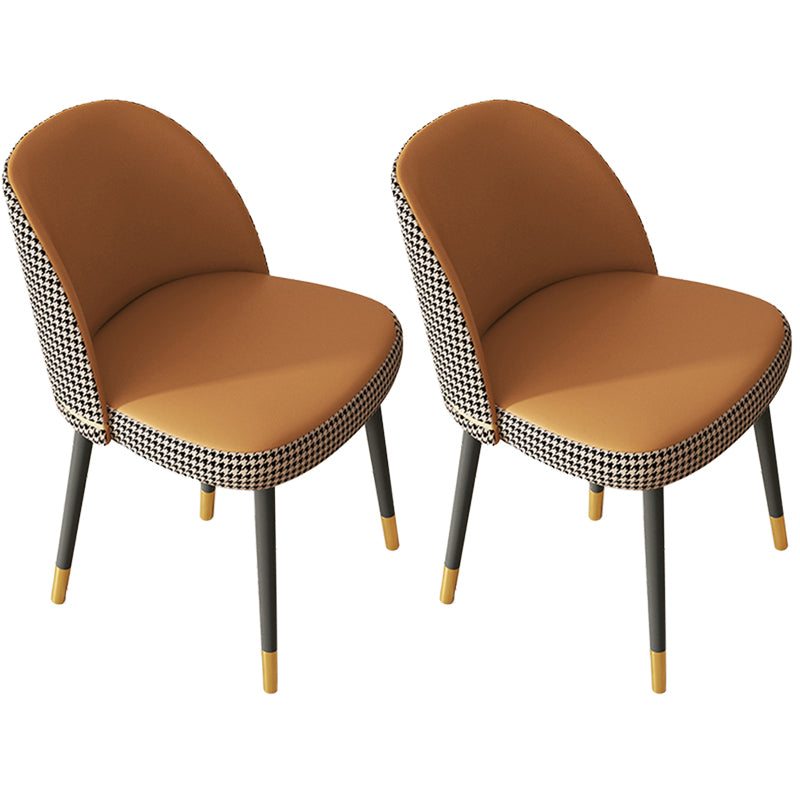 Glam Armless Dining Chairs Faux Leather Home Dining Side Chair