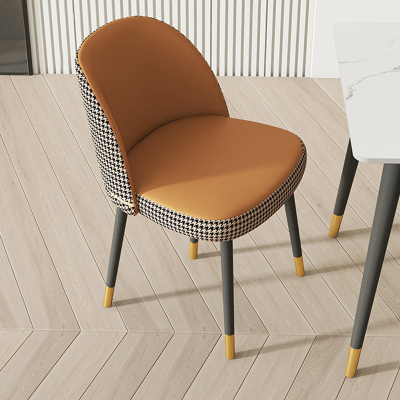 Glam Armless Dining Chairs Faux Leather Home Dining Side Chair