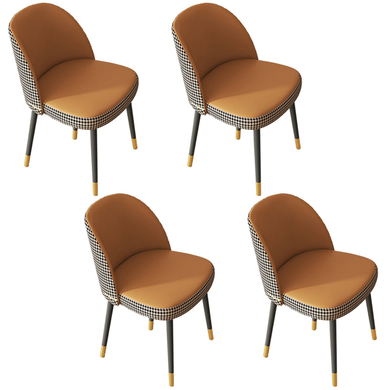 Glam Armless Dining Chairs Faux Leather Home Dining Side Chair