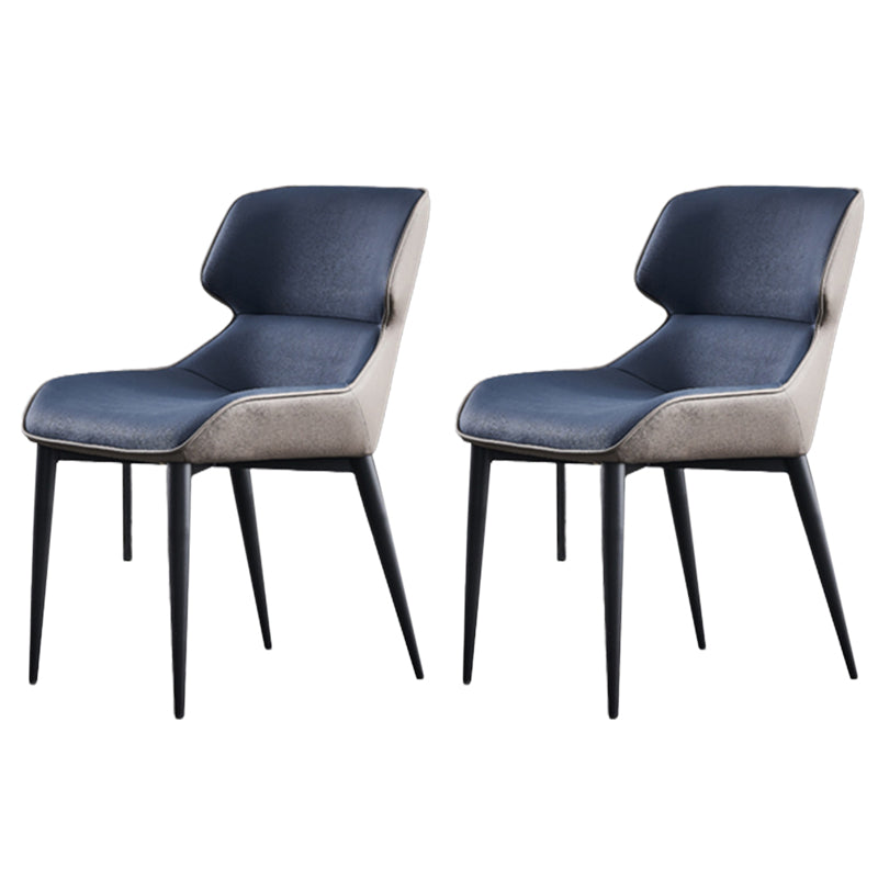 Modern Armless Dining Chairs Faux Leather Wingback Dining Side Chair