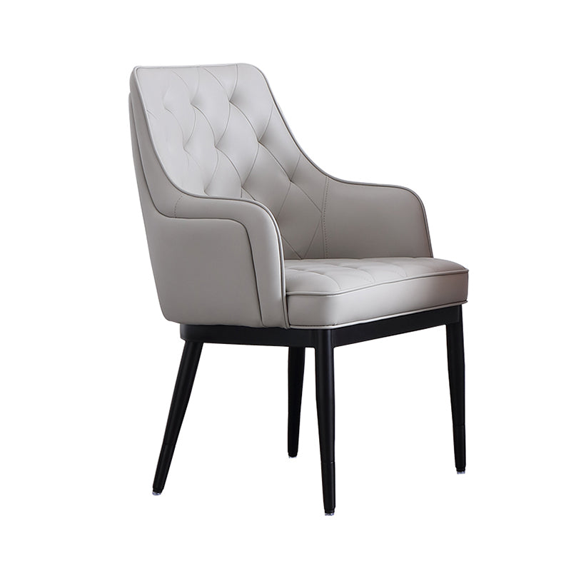 Contemporary Dining Chair Arm Dining Chair with Metal Legs for Kitchen