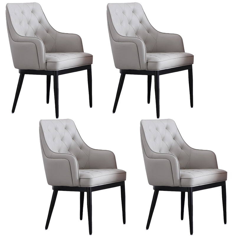 Contemporary Dining Chair Arm Dining Chair with Metal Legs for Kitchen