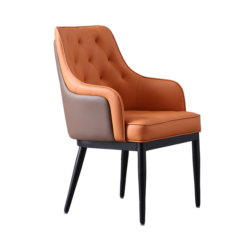 Contemporary Dining Chair Arm Dining Chair with Metal Legs for Kitchen