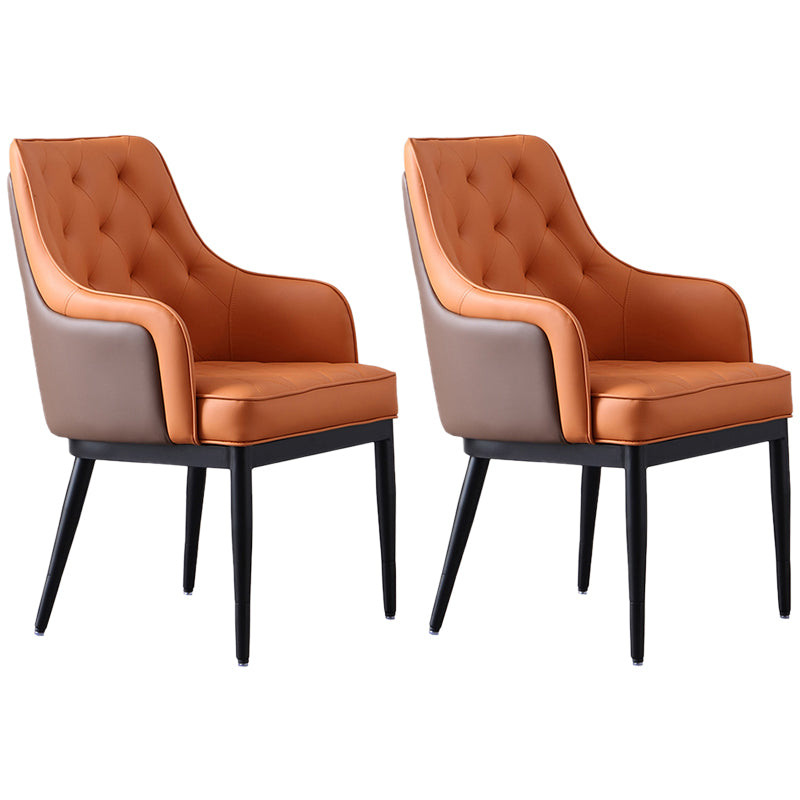 Contemporary Dining Chair Arm Dining Chair with Metal Legs for Kitchen