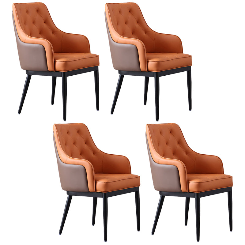 Contemporary Dining Chair Arm Dining Chair with Metal Legs for Kitchen