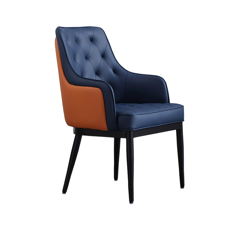 Contemporary Dining Chair Arm Dining Chair with Metal Legs for Kitchen