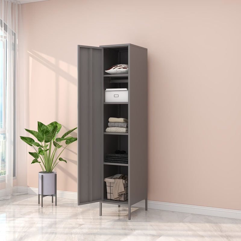 Steel Contemporary Wardrobe Armoire With Legs Hinged Storage Cabinet