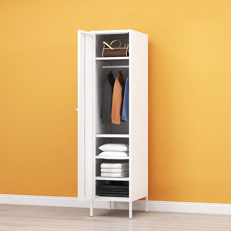 Steel Contemporary Wardrobe Armoire With Legs Hinged Storage Cabinet