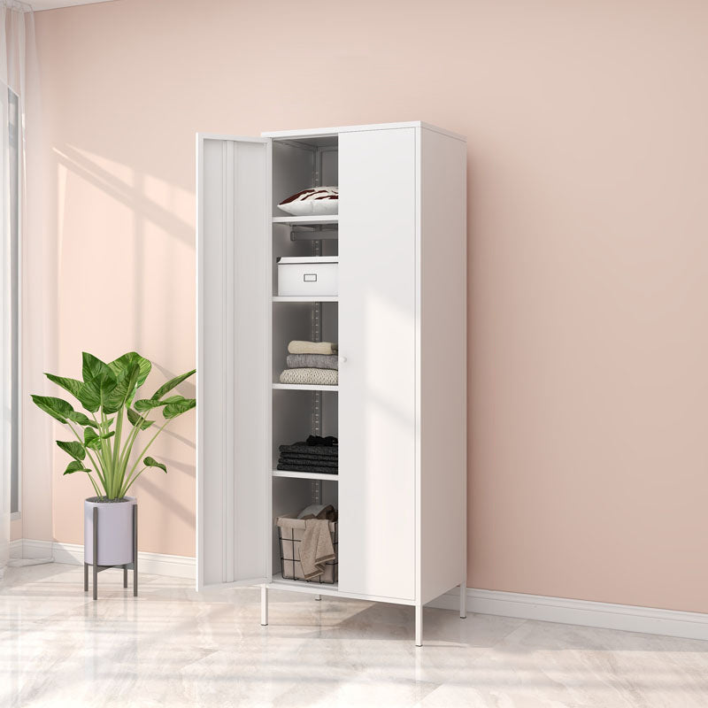 Steel Contemporary Wardrobe Armoire With Legs Hinged Storage Cabinet