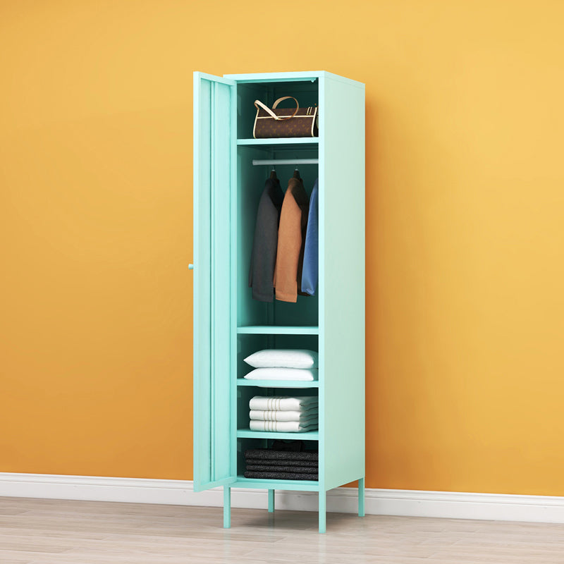 Steel Contemporary Wardrobe Armoire With Legs Hinged Storage Cabinet