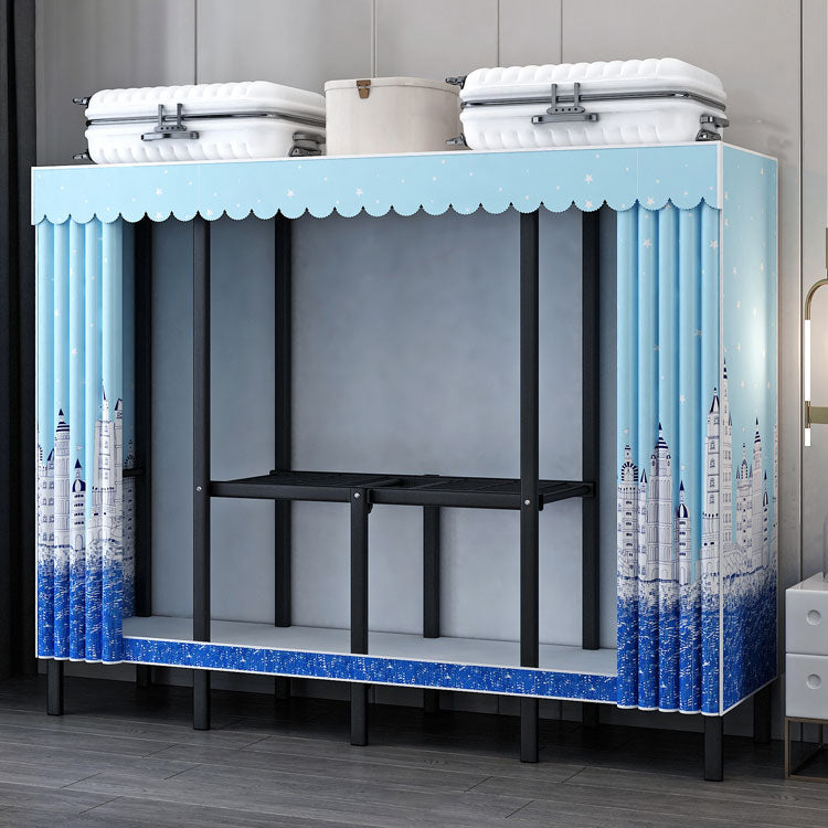 Contemporary Style Folding Wardrobe Armoire Steel Frame Wardrobe Cabinet for Home