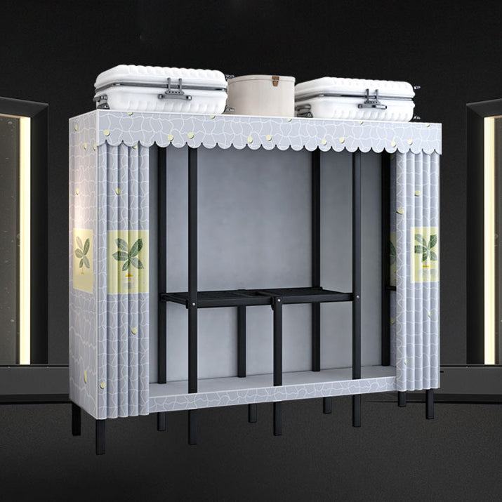 Contemporary Style Folding Wardrobe Armoire Steel Frame Wardrobe Cabinet for Home