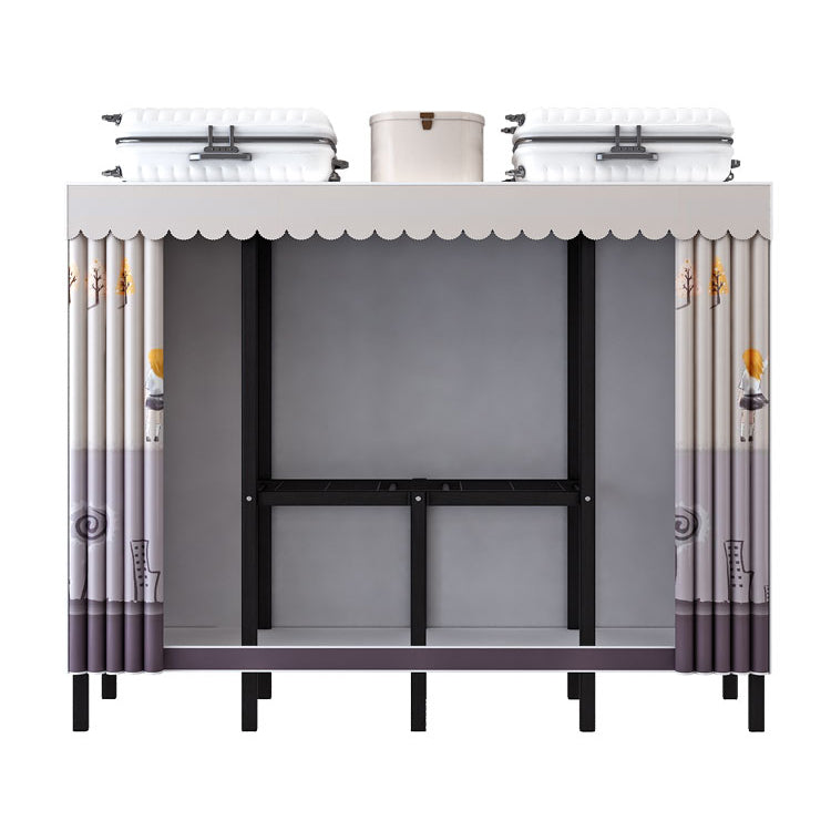 Contemporary Style Folding Wardrobe Armoire Steel Frame Wardrobe Cabinet for Home