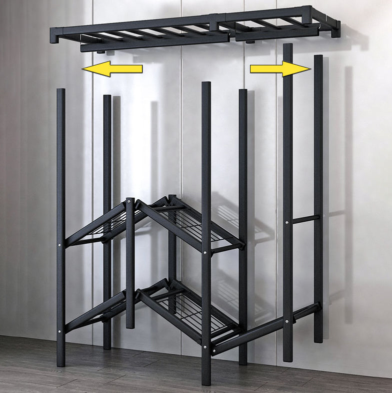 Contemporary Style Folding Wardrobe Armoire Steel Frame Wardrobe Cabinet for Home