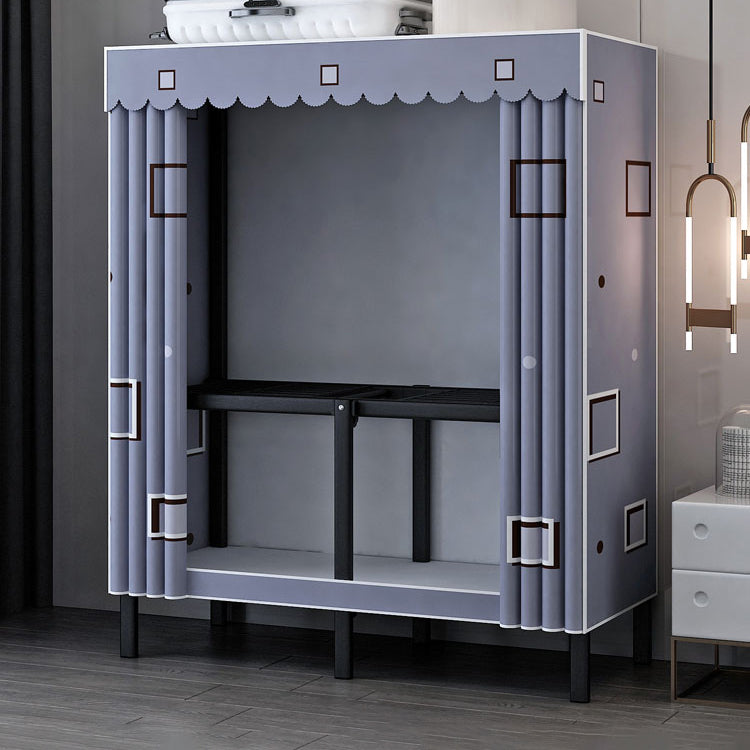 Contemporary Style Folding Wardrobe Armoire Steel Frame Wardrobe Cabinet for Home