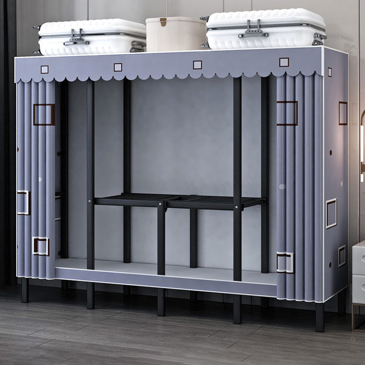 Contemporary Style Folding Wardrobe Armoire Steel Frame Wardrobe Cabinet for Home