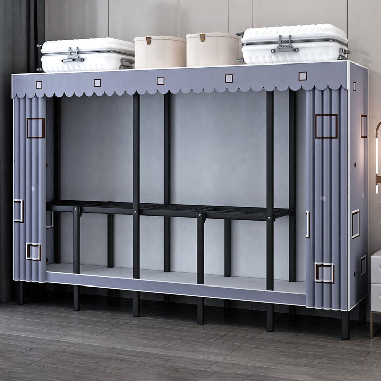 Contemporary Style Folding Wardrobe Armoire Steel Frame Wardrobe Cabinet for Home