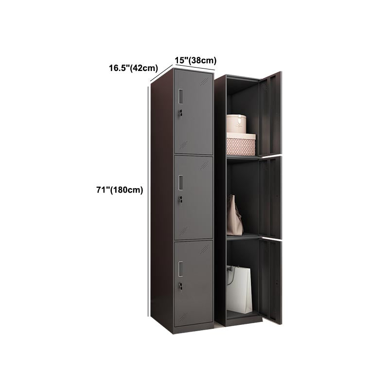 Steel Black Storage Cabinet with Hinged Door Contemporary Indoor Cabinet