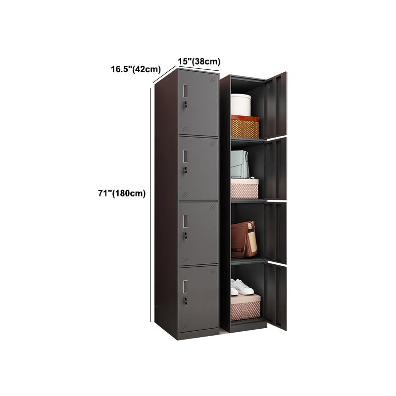 Steel Black Storage Cabinet with Hinged Door Contemporary Indoor Cabinet