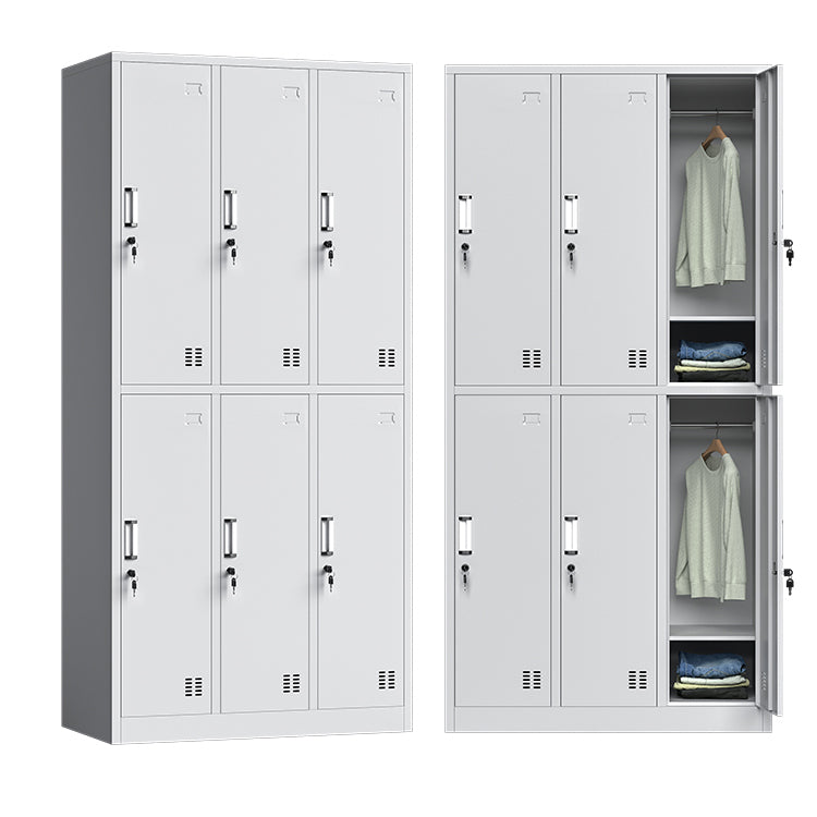 White Steel Wardrobe Cabinet Contemporary Hinged Wardrobe Closet