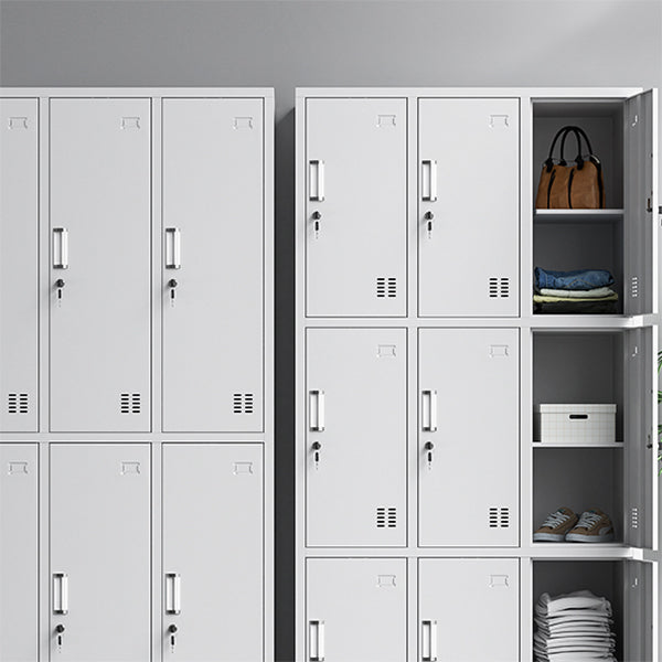 White Steel Wardrobe Cabinet Contemporary Hinged Wardrobe Closet