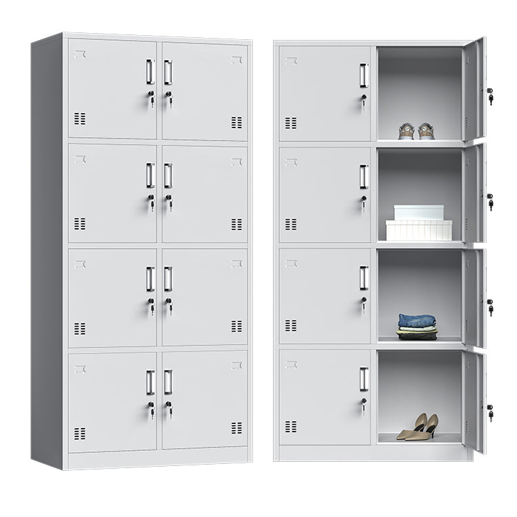 White Steel Wardrobe Cabinet Contemporary Hinged Wardrobe Closet