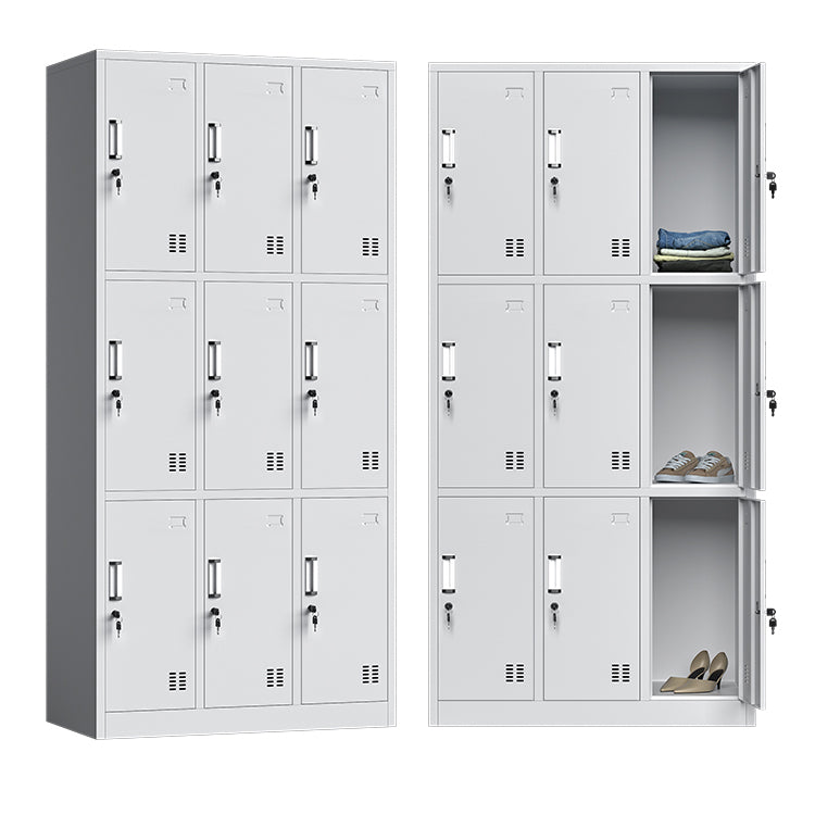 White Steel Wardrobe Cabinet Contemporary Hinged Wardrobe Closet