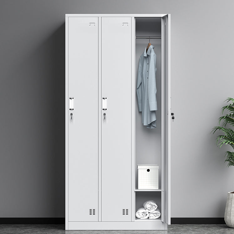 White Steel Wardrobe Cabinet Contemporary Hinged Wardrobe Closet