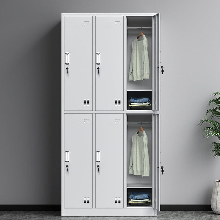 White Steel Wardrobe Cabinet Contemporary Hinged Wardrobe Closet