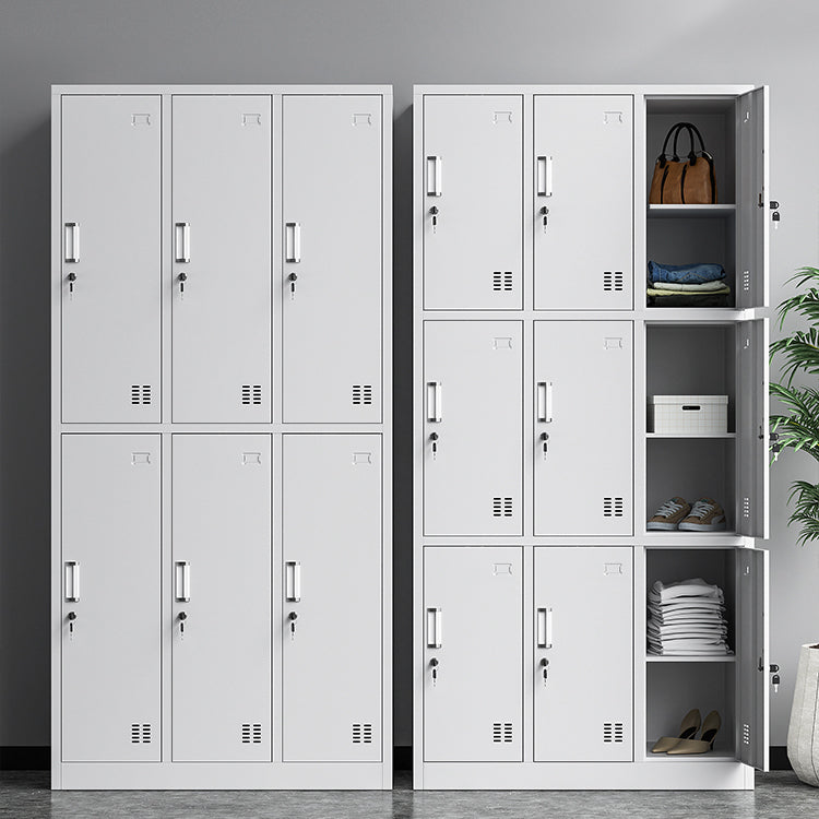 White Steel Wardrobe Cabinet Contemporary Hinged Wardrobe Closet