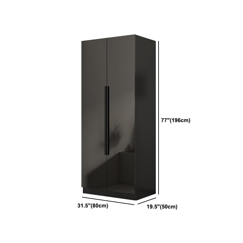 Glass Black Storage Cabinet for Home Contemporary Indoor Cabinet with Hinged Door