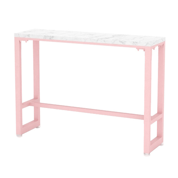 Glam 1/5 Pieces Bar Table Set Rectangle Stone Counter Table with High Stools