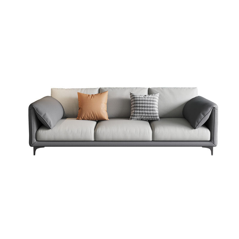 Stain Resistant Stationary Faux Leather Pillow Top Arm Standard Sofa