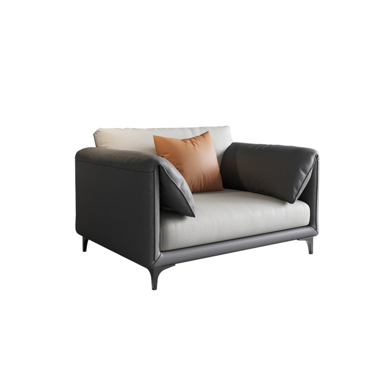 Stain Resistant Stationary Faux Leather Pillow Top Arm Standard Sofa