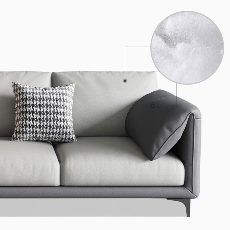 Stain Resistant Stationary Faux Leather Pillow Top Arm Standard Sofa