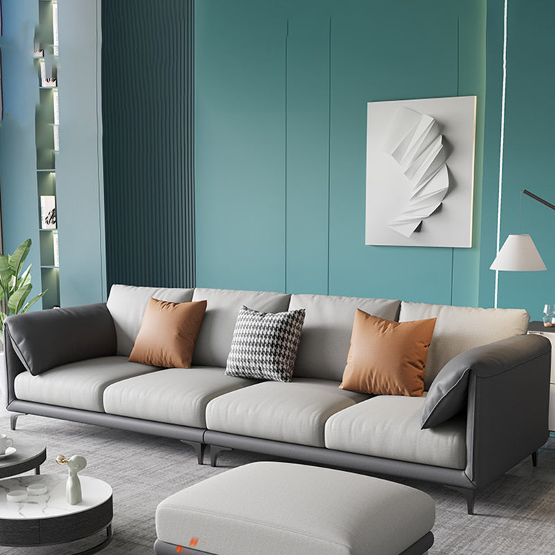Stain Resistant Stationary Faux Leather Pillow Top Arm Standard Sofa