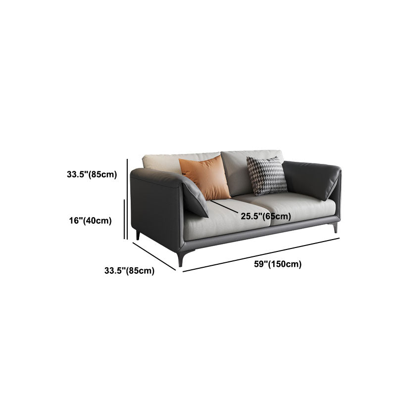 Stain Resistant Stationary Faux Leather Pillow Top Arm Standard Sofa
