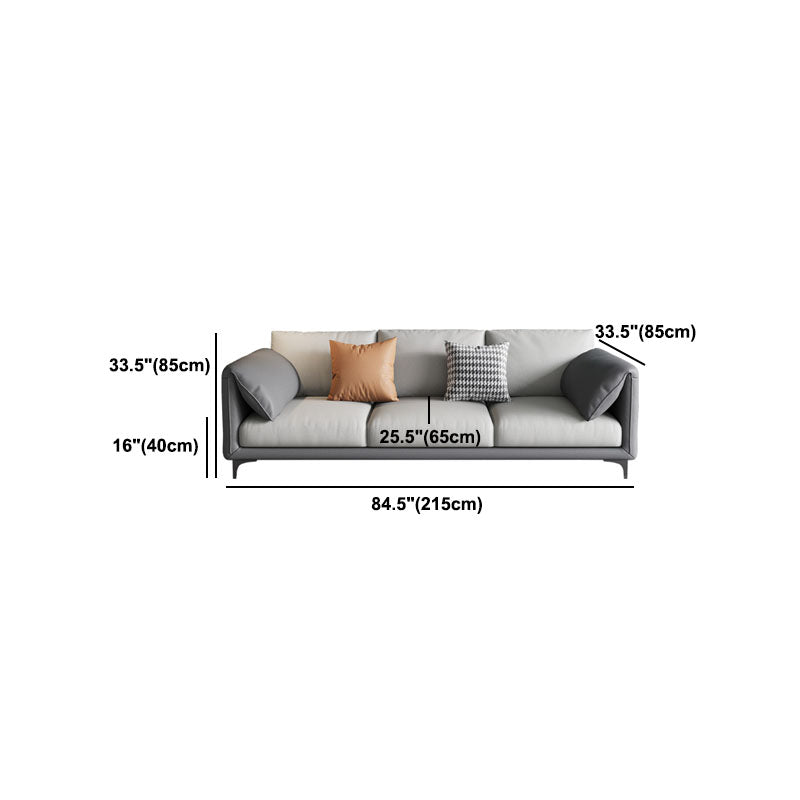 Stain Resistant Stationary Faux Leather Pillow Top Arm Standard Sofa