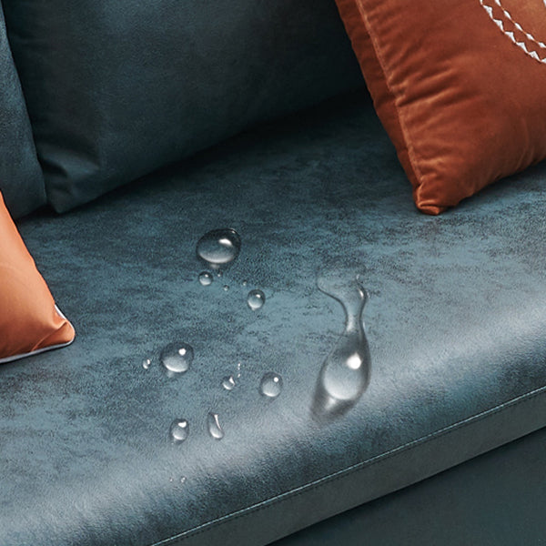 Faux Leather Stain Sofa with Single Cushion Pillow Top Arm Settee for Living Room