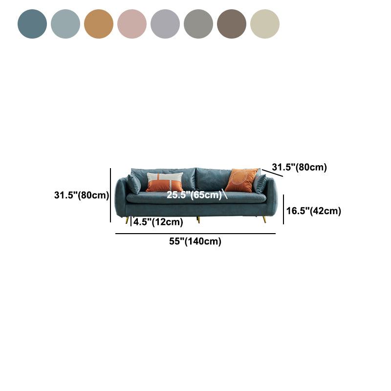 Faux Leather Stain Sofa with Single Cushion Pillow Top Arm Settee for Living Room