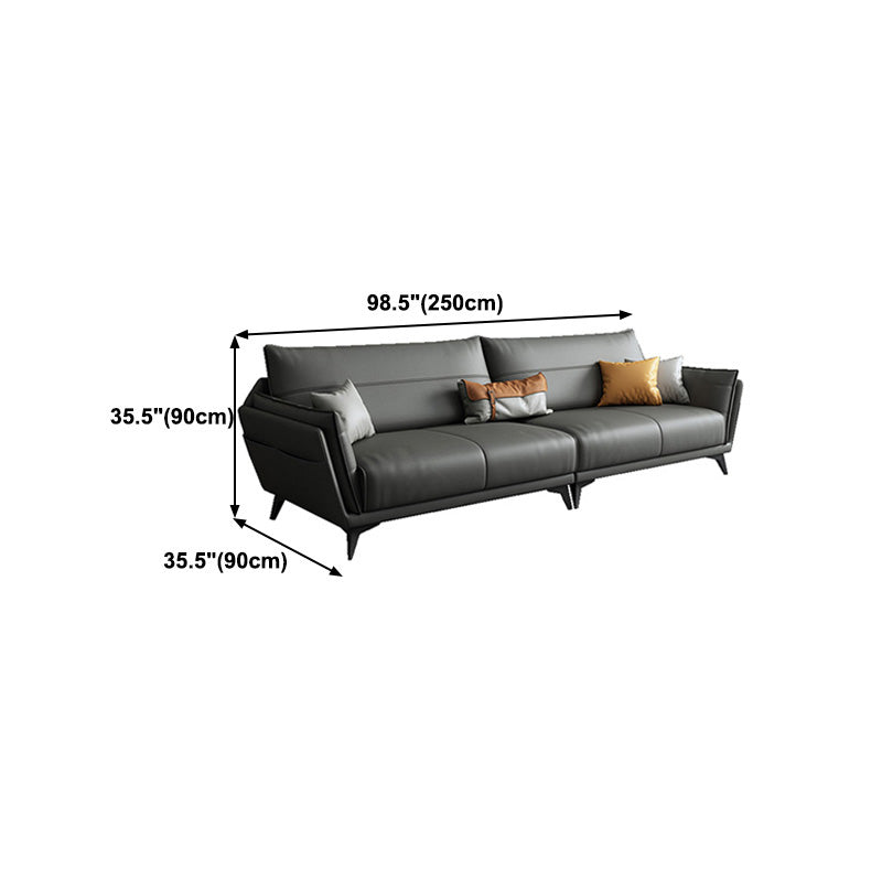 Stain Resistant Faux Leather with Storage Living Room Square Arm Seating