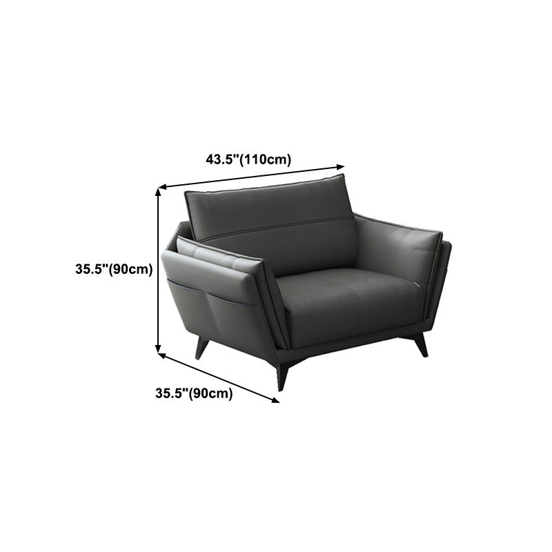 Stain Resistant Faux Leather with Storage Living Room Square Arm Seating