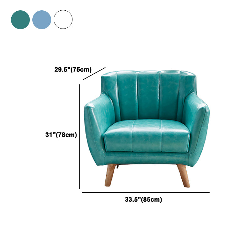Faux Leather Stain Resistant Sewn Pillow Back Standard Sofa Couch
