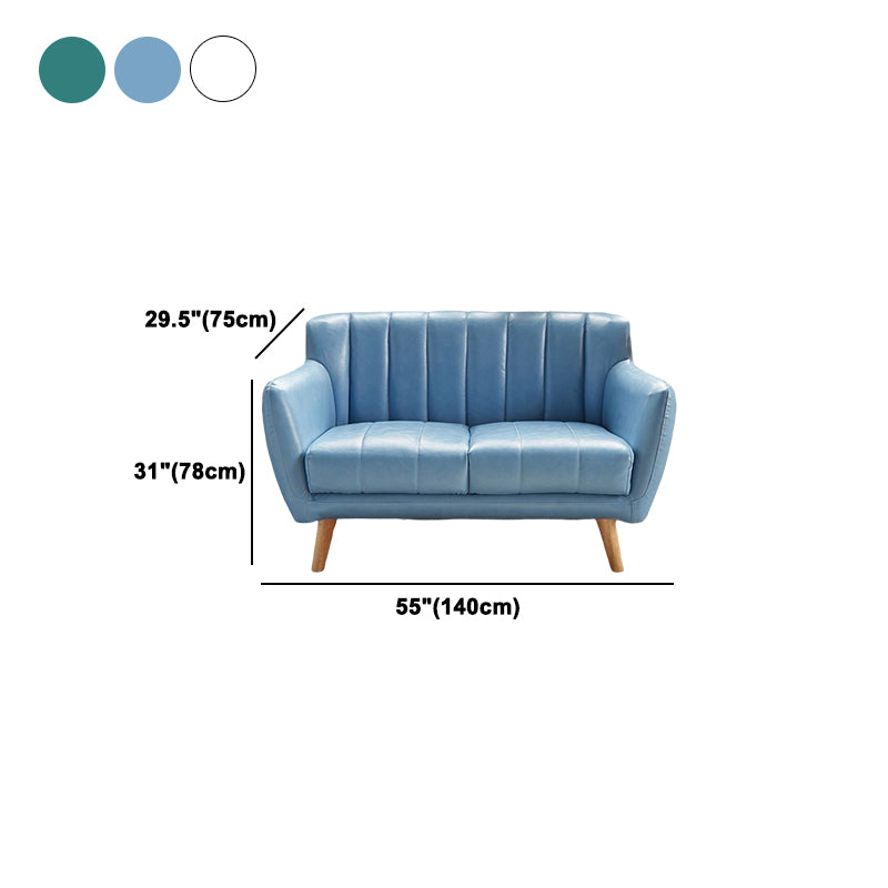 Faux Leather Stain Resistant Sewn Pillow Back Standard Sofa Couch