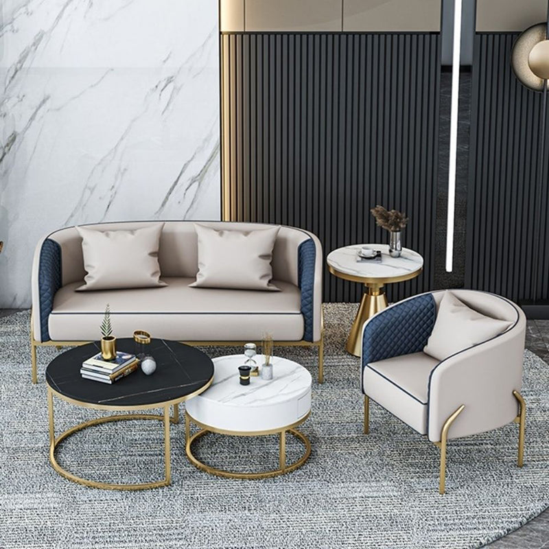 Modern Sloped Arm Sofa Basic Four Legs Standard Sofa for Living Room, Apartment