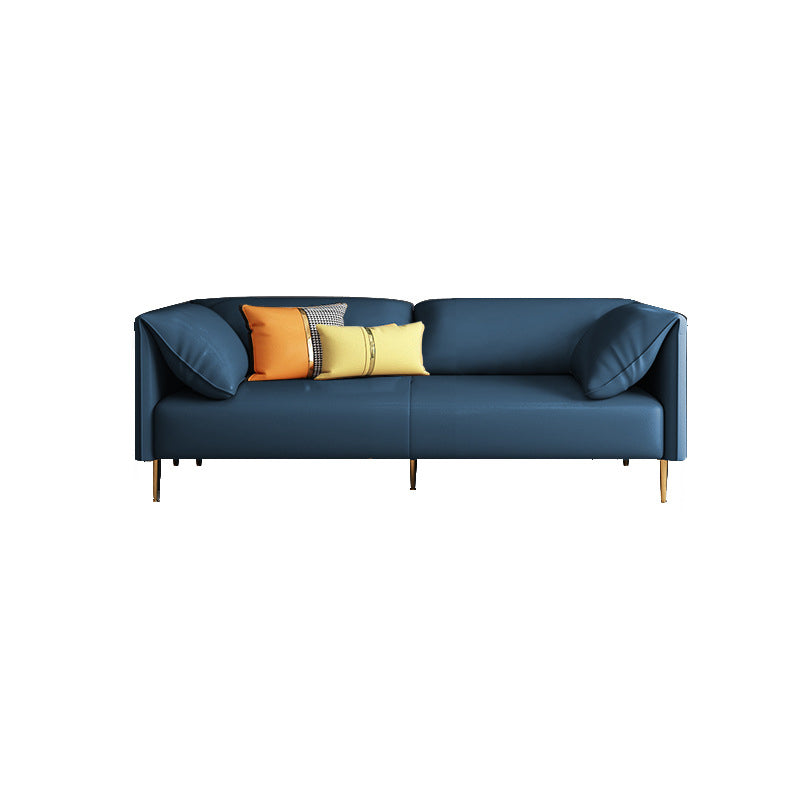 Faux Leather Modern Pillow Top Arm Sofa Standard Sofa for Living Room, Apartment